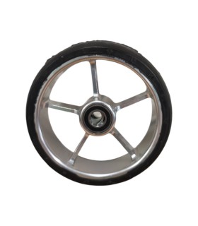 Rueda Aluminio  5x1 1/4 (125x32) 5 Radios Lisa