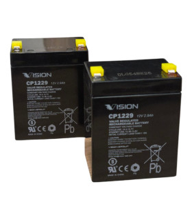 PAR de baterías VISIO CP1229 12V 2.9Ah caja baterías linak