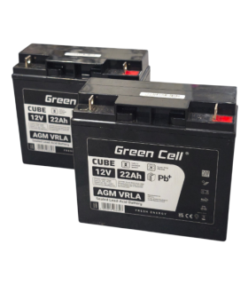 PAR de baterías Green Cell AGM VRLA 12V 22Ah scooter eléctrico.